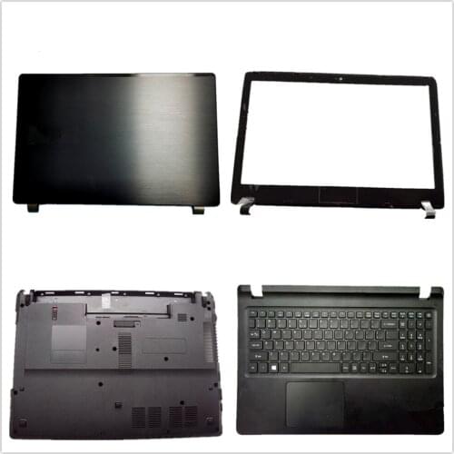 Laptop Keyboard LCD Top Back Cover Upper Case Shell Bottom Case For ACER For Aspire E1-472 G P PG Black US