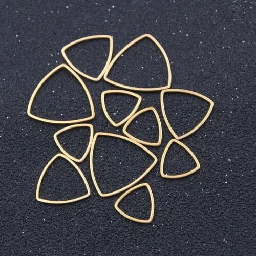 10pcs 3 Size Charm Geometry Triangle Gold Stainless Steel Open Frame Mold Frame Hollow Resin Frame DIY Jewelry Material