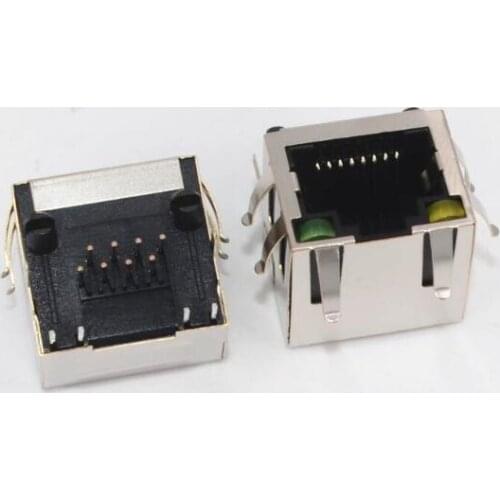 10PCS/LOT 59 RJ45 network socket with indicator 8P8C 21MM RJ45 with indicator 21.5mm no filtering