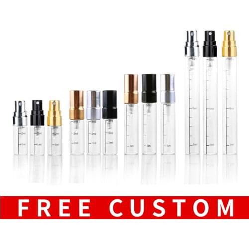 100Pieces/Lot 3ml 5ml 10ml Scale Parfum Spray Bottle Perfume Portable With Atomizador Perfume Refillable Aluminium Pump