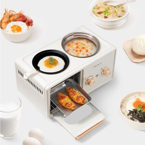 220V Multifunctional Breakfast Machine Household Small Automatic Toaster 3 In 1 Cooking Machine Tostadora De Pan Toster Oven