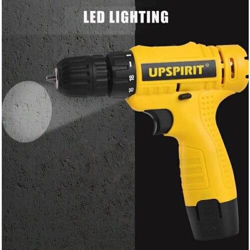 12 V Cordless Drill Electric Screwdriver Lithium-Ion Power Driver Variable Speed with LED Light
