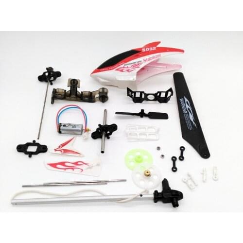 Free Shipping SYMA S032 S032G Connect Buckle Inner Shaft Gears Head Cover Main Blade Grip Set R/C Spare Parts Helicopter