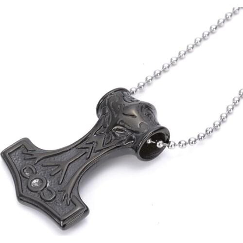 Black fashion punk tripterygium wilfordii hammer of thor titanium steel pendant gothic titanium steel pendant