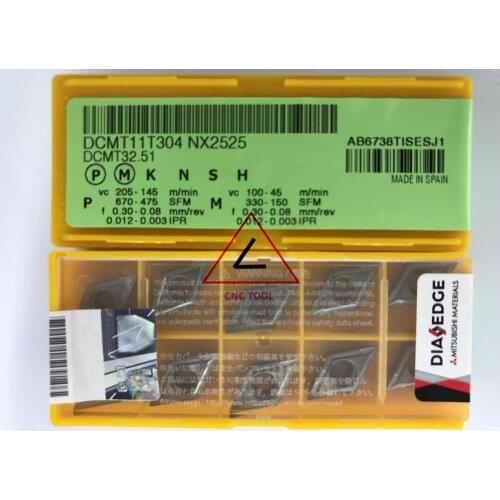 DCMT 11T304 NX2525 10pcs original Mitsubishi turning insert DIAEDGE
