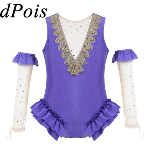 Kids Girls Circus Ringmaster Fancy Dress up Costume Ruffles Leotard with Arm Sleeves Childrens Halloween Cosplay Costume Outfits
