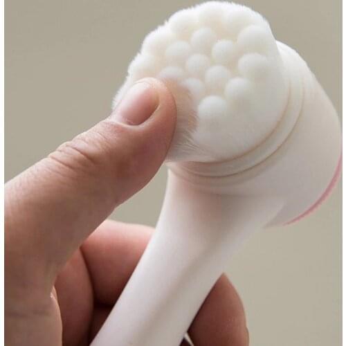 Double-sided Silicone Facial Cleanser Wash Brush Soft Mild Fiber Face Cleaning Washing Tool Skin Care Tool