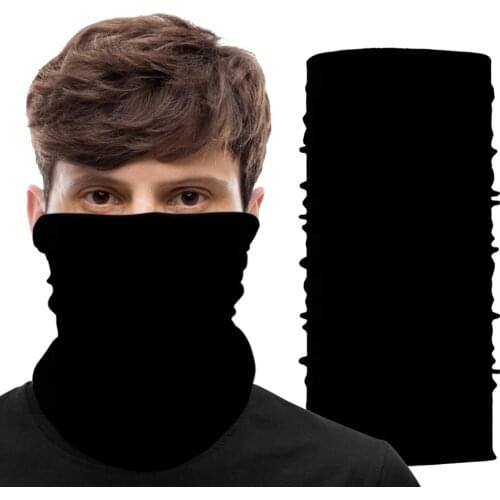 Customized Neck Warmer Buff Seamless Bandana Mask Ski Balaclava Cycling Facemask Camping Fishing Scarf Sports Snood Black White