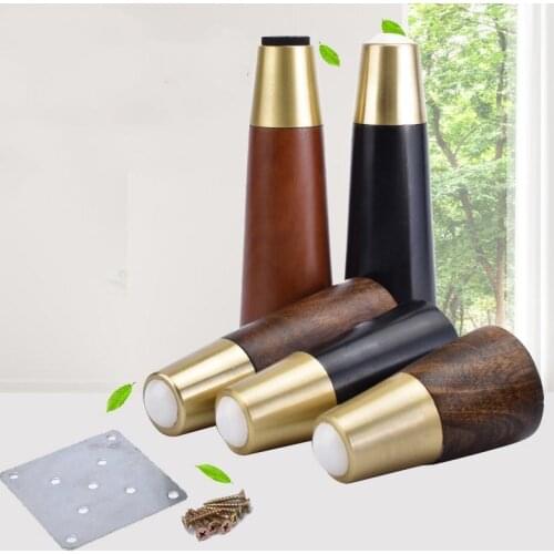 Wood Furniture Legs Wooden Sofa Leg Coffee Table Cabinet Feet Bedside Tables Legs 4 Colors Black Sofas Foot