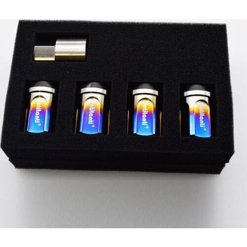 Jntitanti Gr5 Titanium anti theft lug nuts M12/14*1.25/1.5*35mm 4nut+1key