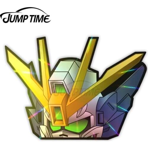 JumpTime 13 x 5.5cm For Holographic Mecha Wing Car Peeker Car Stickers Auto Vinyl Decals Waterproof Bumper Window Decal