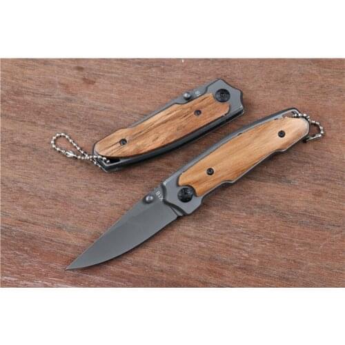 Brand Damascus Steel Pocket Knife Tactical Folding Knives Wood Handle Keychain Hunting Camping Survival Knives Outdoors Knife