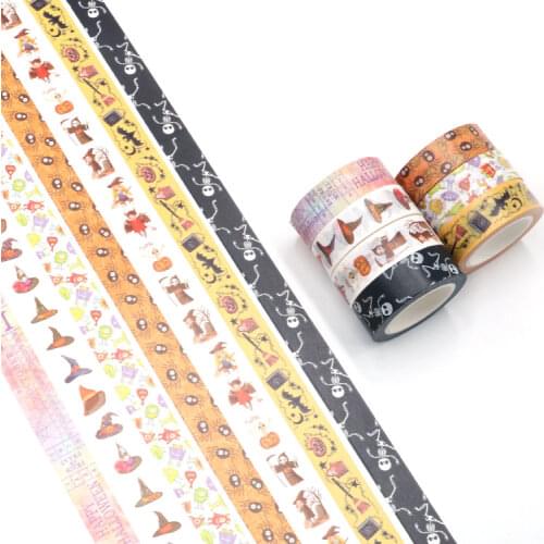 1PC Halloween pumpkin Skeleton skull bat calendar Washi Tape DIY Scrapbooking Paper Photo Album Adhesive Masking Tape