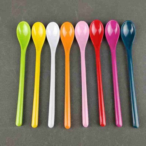 Long Handle Color Plastic Coffee Spoon Melamine Stirring Spoon Tableware Spoon Spoon Soup Spoon Tea Coffee Stirring Spoon Melami