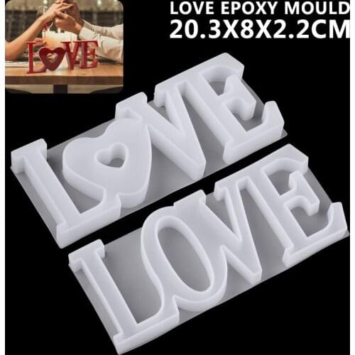 LOVE Sign Gypsum Candle Mold DIY Crystal Resin Casting Mold Quality Silicone For LOVE Epoxy Ornament Jewelry Modeling Tool