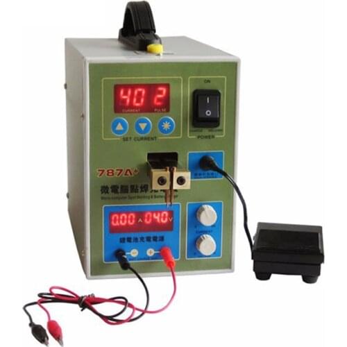 Battery Microcomputer Pulse Spot Welding Machine MCU Pedal Welder Machine 787A+ Battery Capability Charger Foot Pedal C0118