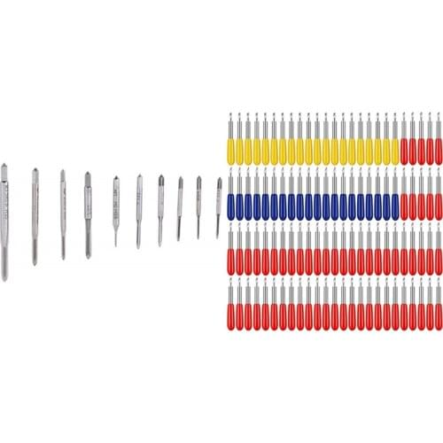 10Pcs HSS Mini Tap Drill Bit Machine Metric Thread Tap Set Screw Tap With 100Pcs Cutting Blades
