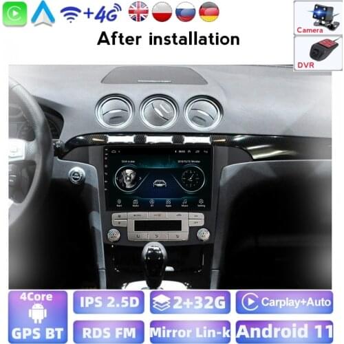 9'' IPS Car Radio Android 9.0 Auto Stereo Multimedia For Ford S-Max Ford S Max 2006 - 2015 GPS Navi Navigation WiFi Car No DVD