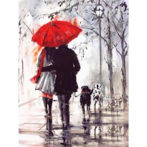 Couple diamond painting umbrella lovers mosaic embroidery cross stitch rhinestone picture puzzle drawing wall decor diy craft