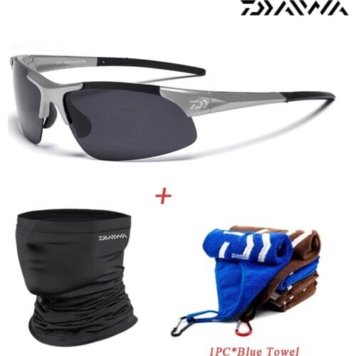 Daiwa 3Pcs Fishing Equipment Set Cycling Bandanas, Fishing Eyewear, Bait Towel Outdoor Sports Sunglasses Hiking Scarf