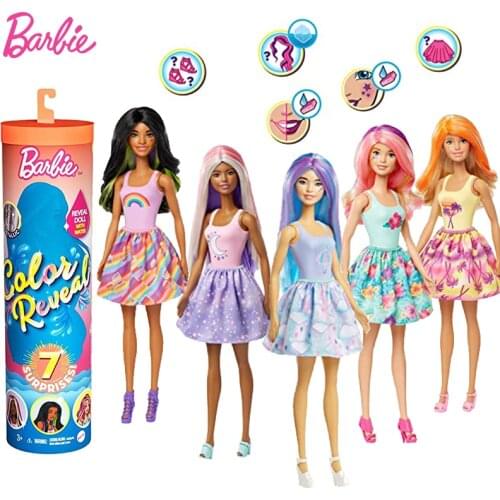 Original Blind Box Barbie Dolls Color Reveal Princess Toys for Girls Bonecas Makeup Children Baby Birthday Gift Toys Accessories