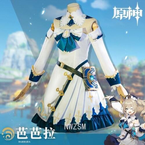 Pre-sale Game Genshin Impact Costumes Halloween Barbara Cosplay Princess Dress Wigs Full Sets For Women Girls Carnival Disfraz