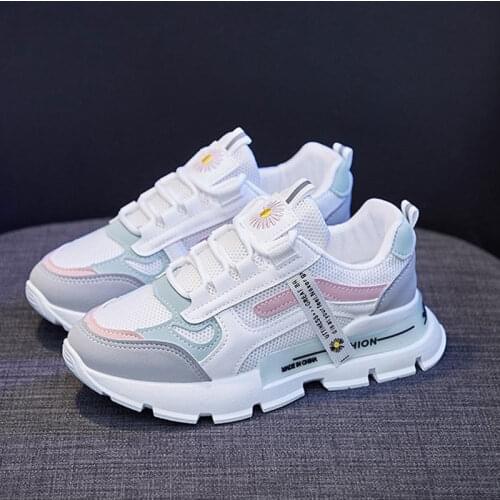 2021 Sports Footwear Womens Running Shoes Summer New Mesh Breathable Platform Increased All-match Students Shoes