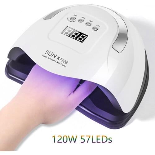 120W SUN X7 Max UV LED Nail Lamp Nail Dryer 57 LEDs Quick Nail Gel Polish Lamp Dryer 10S 30S 60S 99S Portable Nail Lamp Dryer