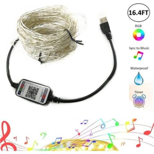 LED String Light 5/10/15/20M USB Waterproof Copper Wire Garland Fairy Lights For Christmas Decoration Party Voice Remote Control