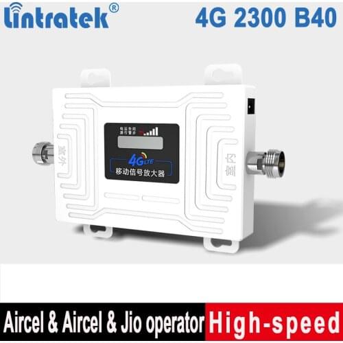 Lintratek 2300 Signal Booster Band 40 India Repeater 4G TDD 2300 Mobile Phone Signal Repeater 70dB AGC Amplifier without antenna