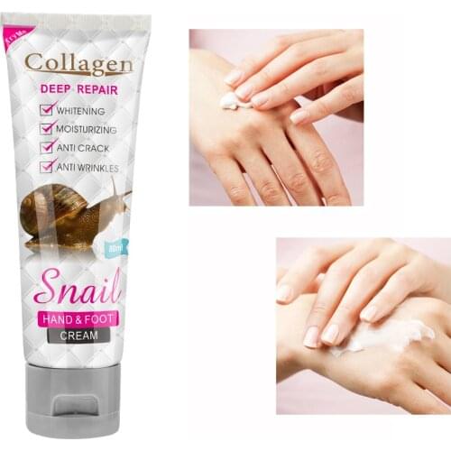 Snail Hand & Foot Cream Moisturizing Repair Cream Anti-Aging Skin Whitening Nourishing Hydrating Hand Cream Hand Foot Care 80ml