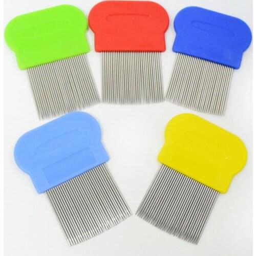 High Quality Lice Comb Pets Hair Rid Head lice stainless steel Metal Teeth Net Flea comb 100pcs