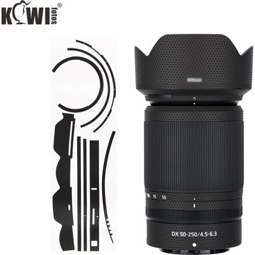 Kiwi Lens and Lens Hood Cover Sticker Protective Skin Film Kit For Nikon NIKKOR Z DX 50-250mm f/4.5-6.3 VR Lens Matrix Black