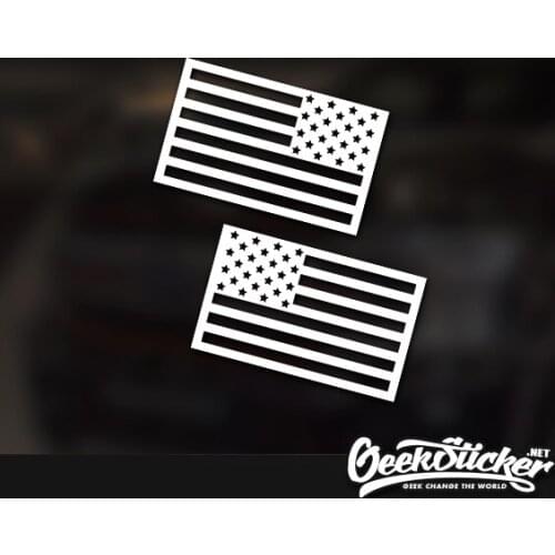 1 Pair 2 Color US America Flag Decal Sticker For Toyota Tacoma Tundra Ford F-150 Jeep Wangle Rubicon Gladiator Waterproof