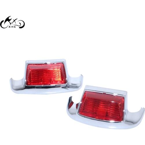 1 Pair Motorcycle ABS Red Lens Front Rear Fender Tip Light For Harley Dyna Electra Glide FLHT Road King FLHR 1980-2013 Fatboy