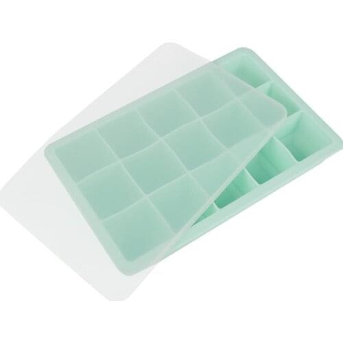 1pcs Food Grade Silicone Ice Tray Home with Lid DIY Ice Cube Mold Square Shape Ice Cream Maker Kitchen Bar Accessories