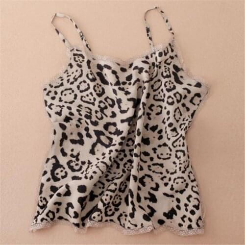 100% Silk Leopard Tanks Female Summer Plus Size Thin Silk Tees Woman Oversized Breathable Tops Women Camis Gilet
