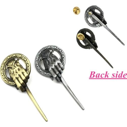 20PCS/LOT Wholesale Brooch Pins Song of Ice and Fire Brooches Hand of The King Lapel Pin Badge Souvenir Gifts