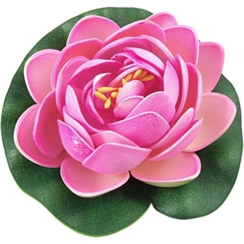 4Pcs 10cm Small Artificial EVA Lotus Floating Water Lily Blooming Foam Flower Head Pool Fish Tank Pond Home Garden Decoration