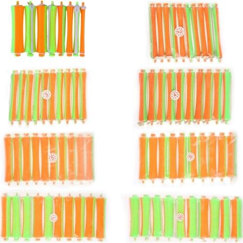 80PCS Assorted Sizes Plastic Hair Curler Roller Perm Rods with Rubber Band for Girls Women Home Salon Hair Styling Tools