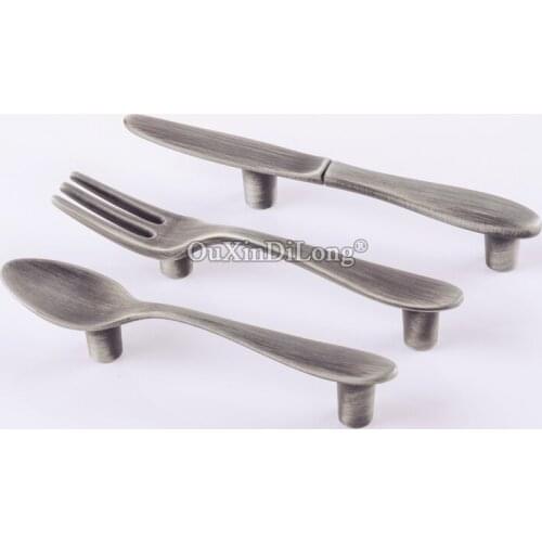 Free Shipping 10PCS Spoon/Fork/Knife Cabinet Pulls Handles Cupboard Wardrobe Kitchen Cabinet Handles Creative Furniture Hardware