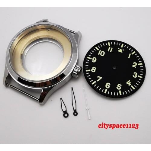Corgeut 42mm Sapphire glass watch case + dial + hands fit Miyota 8215 DG2813 ST1612 Automatic Movement mens watch parts