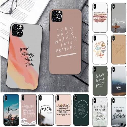 LVTLV bible quotes verse jesus Phone Case for iPhone 11 12 pro XS MAX 8 7 6 6S Plus X 5S SE 2020 XR cover