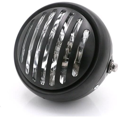 Black Grill Retro Side Mount Headlight Lamp For Dyna Shadow Rebel Suzuki Bandit