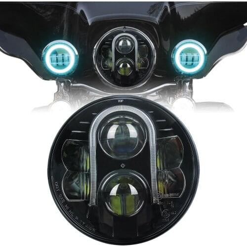 Motorcycle Headlight 7 inch High low Beam with white DRL Round Car headlight Motorcycle For Fat Boy Road King Eletra Glide