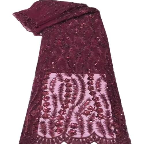 French Net Lace Fabric 2021 Latest African Fabric With Embroidery Sequins and bead Lace Fabric High quality Nigerian FJ-225