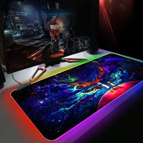Mouse pad RGB morty Gaming Accessories Computer Large 900x400mm Mousepad Gamer Rubber Carpet With Backlit keyboard mouse pad mat