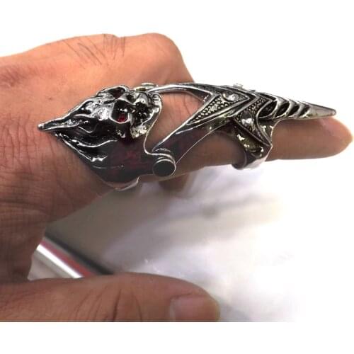 Hot Sale Antique Silver Punk Skull Rings Mix-designs Retro Gothic Bendable Nail Rings Bague 15pcs/lot