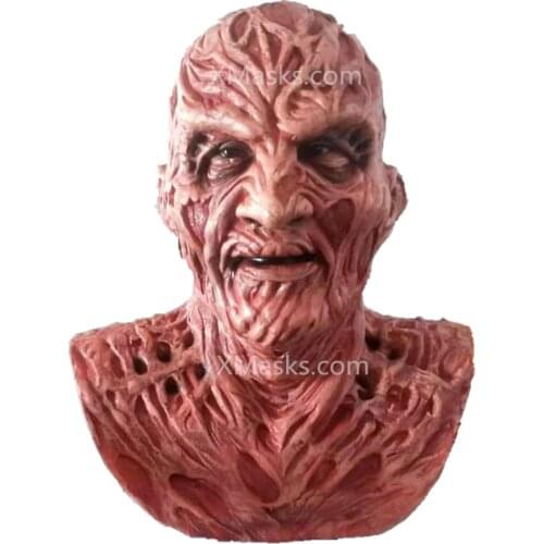 Halloween Freddy Krueger Mask Realistic Party Costume Horror Mask Deluxe Freddy Krueger Hood Scary Carnival Cosplay Mask