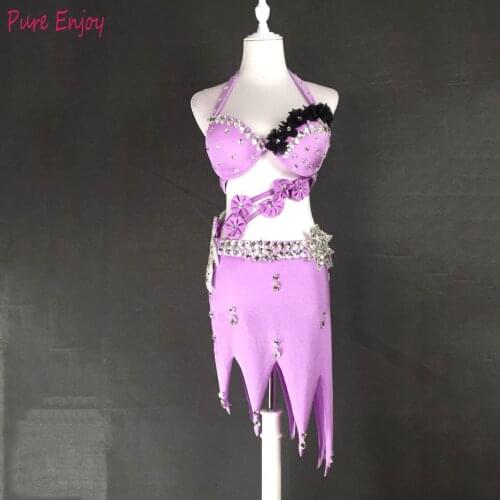 Made to measure new belly dance costume set bra+skirt 2piece/ set ,any size,34/36/38/40/42 B/C/D/DD